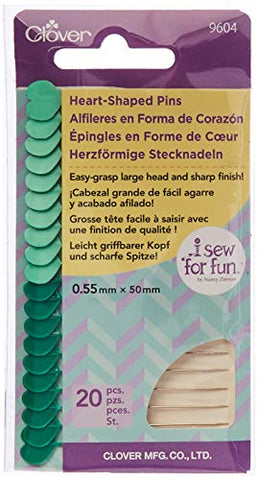 Clover 20/Pkg I Sew for Fun Heart Shaped Pins, 8