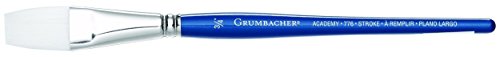 Grumbacher Academy Watercolor Stroke Brush, White Nylon Bristles, 3/4