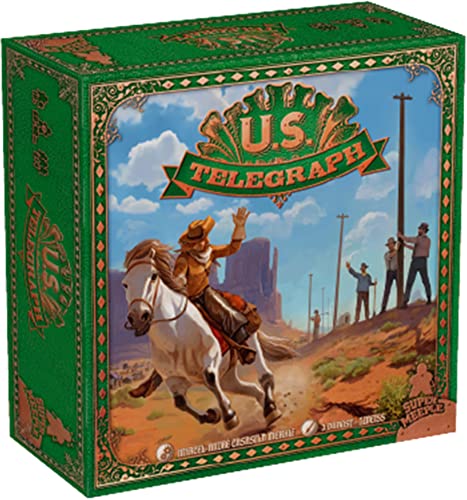 US Telegraph Board Game | Interactive Tile-Placement Game | Historical Settlement Game | Strategy Game for Adults and Kids | Ages 10+ | 2-4 Players | Avg. Playtime 45-60 Minutes | Made by Super Meeple