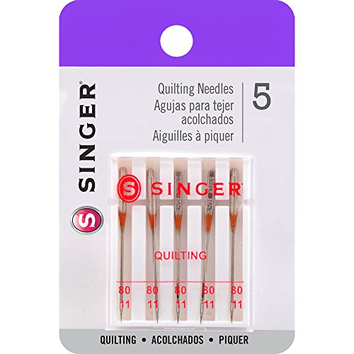 SINGER 04713 Size 80/11 Universal Machine Quilting Needles, 5-Count