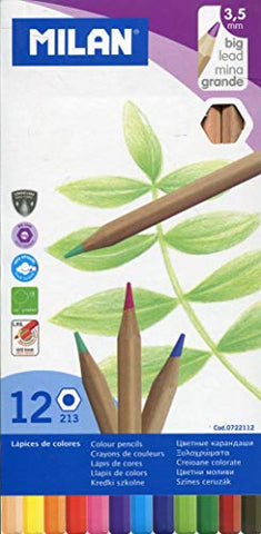 Milan 0722112 – Pack of 12 Colouring Pencils, Lead Large