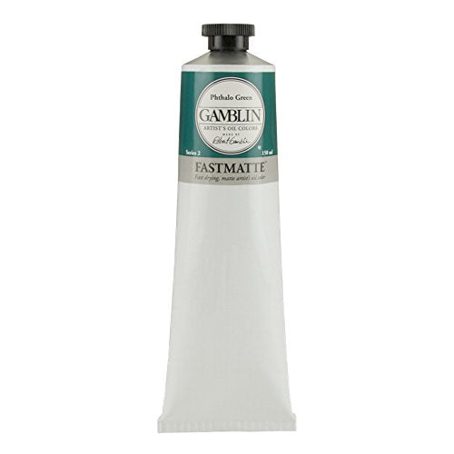 Gamblin Artist Paint, FastMatte Alkyd Colors, Fast Drying Oil Paint, Phthalo Green, 150ml Tube