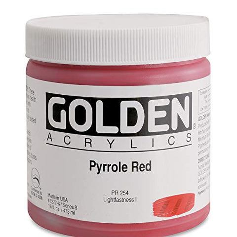Golden Heavy Body Acrylic - Pyrrole Red 16oz jar