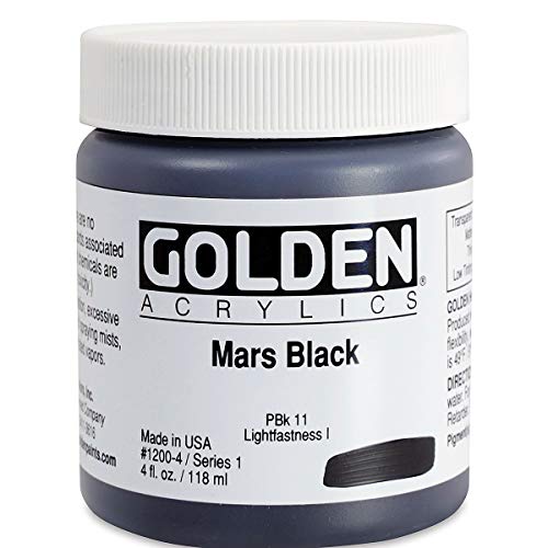 4 Oz Heavy Body Acrylic Color Paints Color: Mar Black