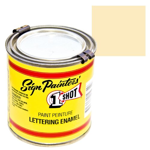 1 Quart 1 Shot IVORY Paint Lettering Enamel Pinstriping & Graphic Art