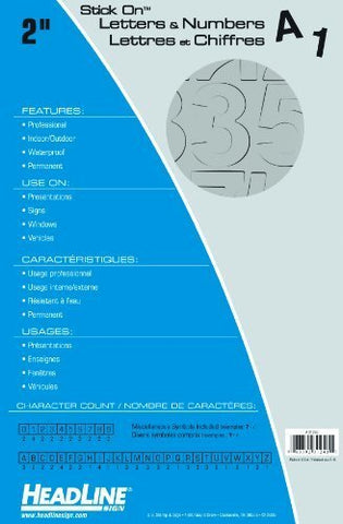 Headline Sign 31243 Stick-On Vinyl Letters and Numbers, Silver, 2-Inch