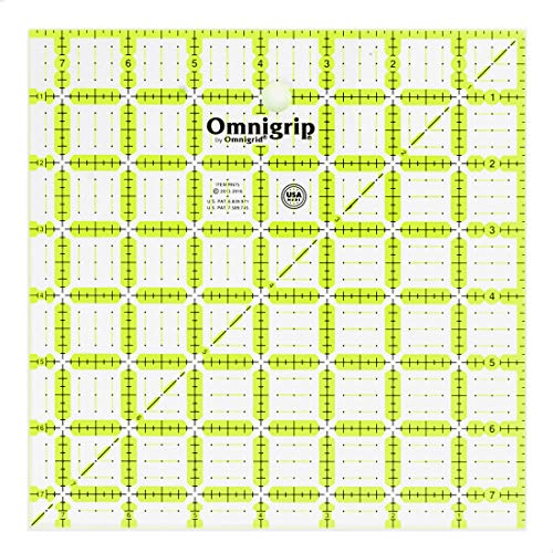 Omnigrid Omnigrip 7-1/2 inch Square Quilting Ruler, 7-½