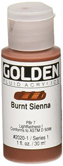 Golden Fluid Acrylic Paint 1 Ounce-Burnt Sienna