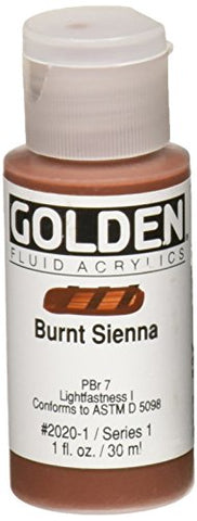 Golden Fluid Acrylic Paint 1 Ounce-Burnt Sienna