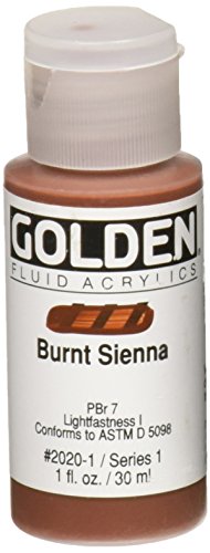 Golden Fluid Acrylic Paint 1 Ounce-Burnt Sienna