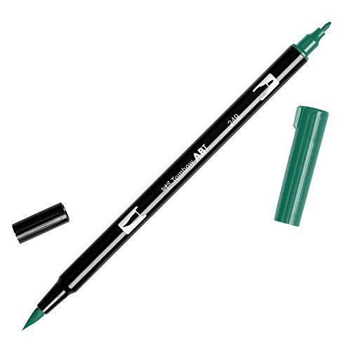 Tombow Dual Brush Pen Art Marker, 249 - Hunter Green, 1-Pack