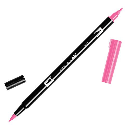 Tombow Dual Brush Pen Art Marker, 743 - Hot Pink, 1-Pack (DBP-56583)