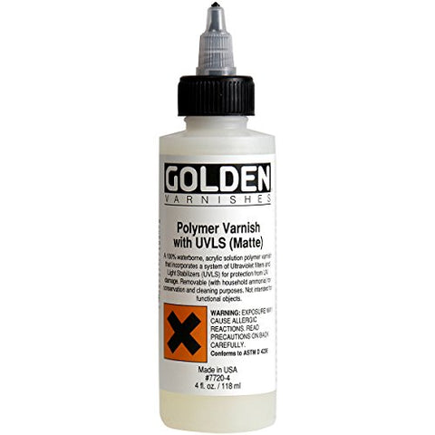 Golden Polymer Varnish W/UVLS, 4 Oz, Matte