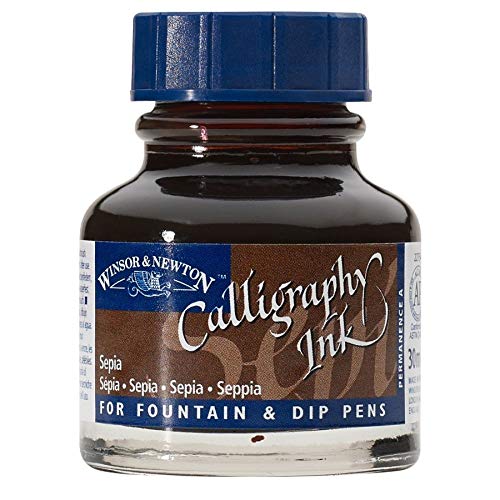 Winsor & Newton 1111609 Calligraphy Ink Bottle, 30ml, Sepia