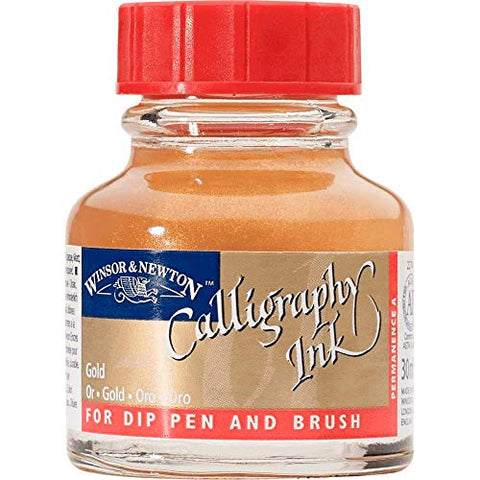 Winsor & Newton Calligraphy Ink 30ml Bottle-Gold