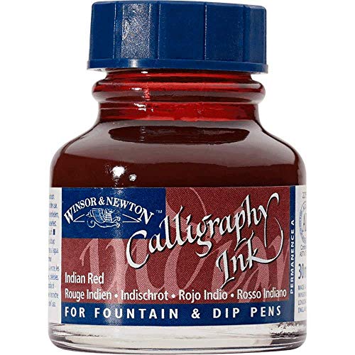 Winsor & Newton Calligraphy Ink Bottle, 30ml, Indian Red