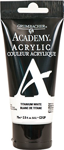 Grumbacher Academy Acrylic Paint, 75ml/2.5 Ounce Plastic Tube, Titanium White (C212P)