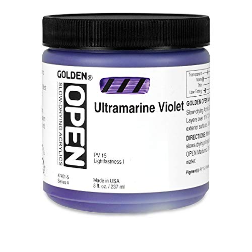 Golden Open Acrylic Colors Ultramarine Violet 8 oz. jar