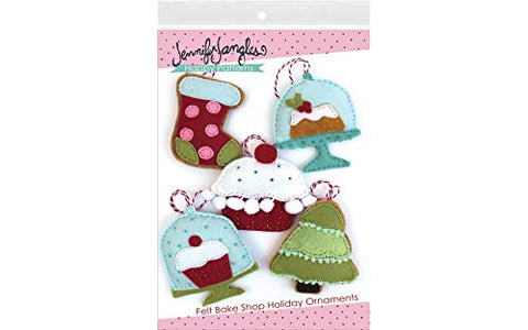 Jennifer Jangles Felt Bake Shop Holiday Ornaments Pattern, None