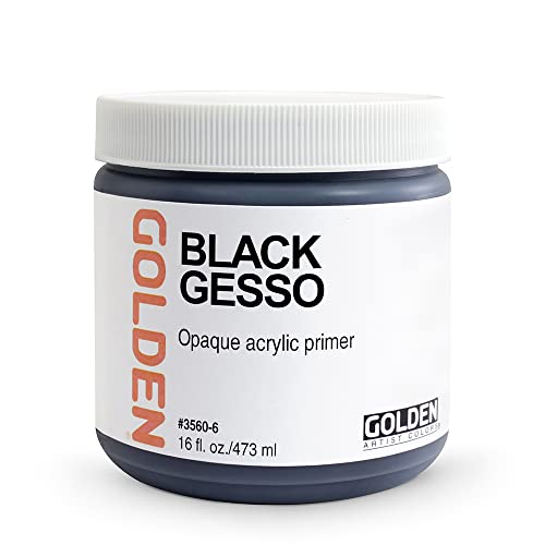 Golden Acrylic 16 Oz Black Gesso