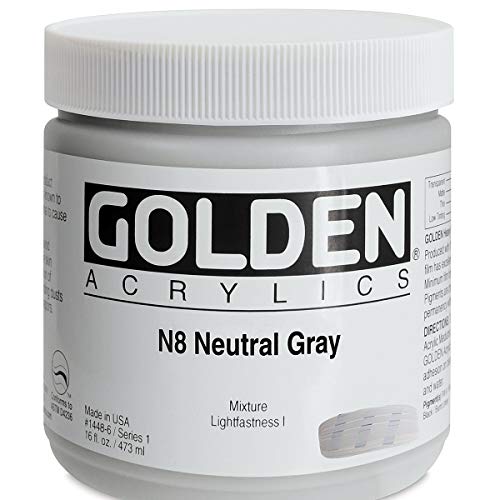 Golden Heavy Body Acrylic - Neutral Gray N8 16oz jar