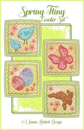 Janine Babich Designs Cd Spring Fling Coaster Set Pattern