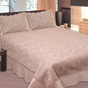 Bedspread Very Softy Embroidered Beige 3 Pcs King