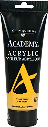 Grumbacher Academy Acrylic Paint, 200ml/6.8 oz. Plastic Tube, Yellow Ochre Light Hue (C244P200)