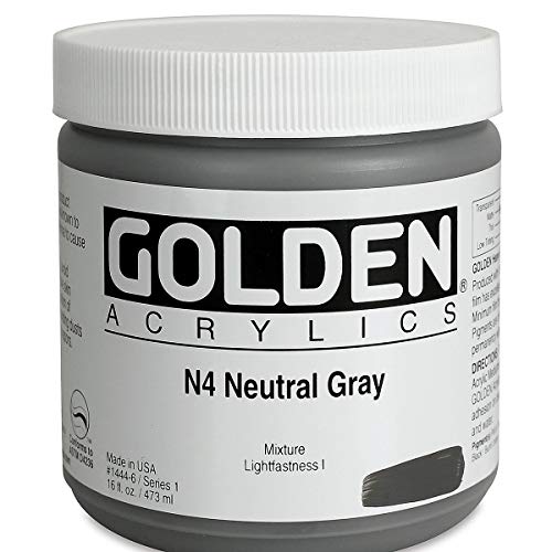 Golden Heavy Body Acrylic - Neutral Gray N4 16oz jar