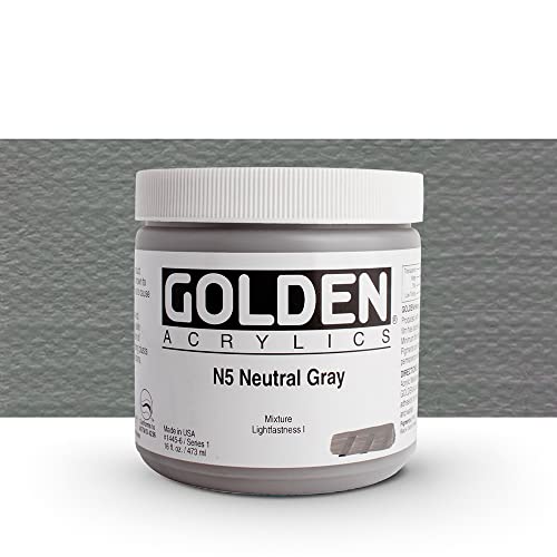 Golden Heavy Body Acrylic - Neutral Gray N5 16oz jar