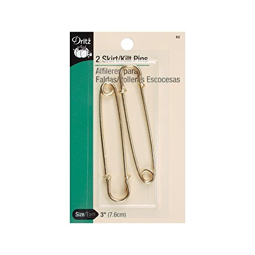 Dritz 62 Skirt/Kilt Pins, Brass Finish, 3-Inch (2-Count)