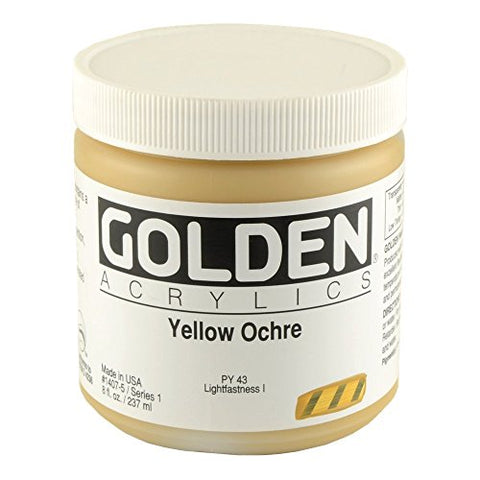 8 Oz Heavy Acrylic Body Color Paint Color: Yellow Ochre