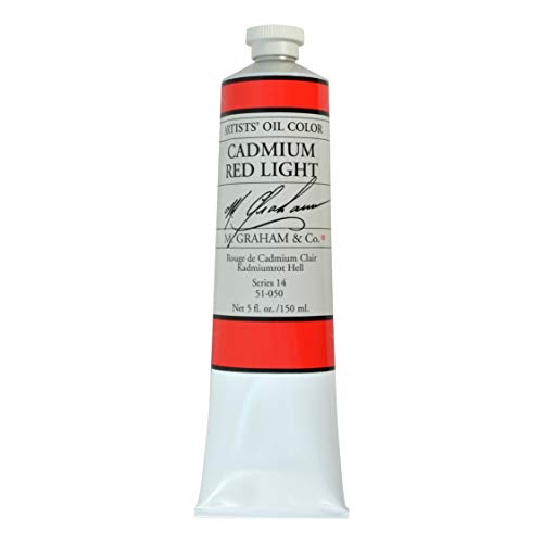 M. Graham Artist Oil Paint Cadmium Red Light 5oz Tube