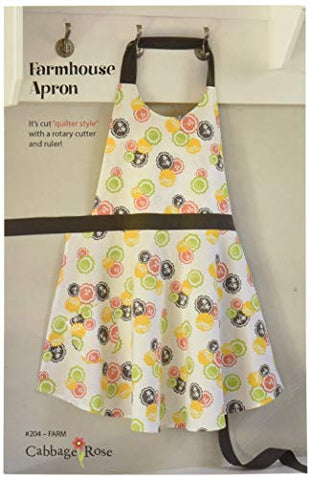 Cabbage Rose Farmhouse Apron Pattern, None