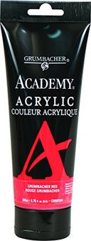 Grumbacher Academy Acrylic Paint, 200ml/6.8 oz. Plastic Tube, Grumbacher Red (C095P200)