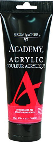 Grumbacher Academy Acrylic Paint, 200ml/6.8 oz. Plastic Tube, Grumbacher Red (C095P200)