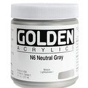 Golden Heavy Body Acrylic - Neutral Gray N6 8oz jar