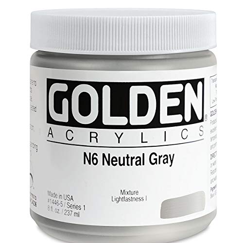 Golden Heavy Body Acrylic - Neutral Gray N6 8oz jar