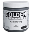 Golden Heavy Body Acrylic - Neutral Gray N3 16oz jar