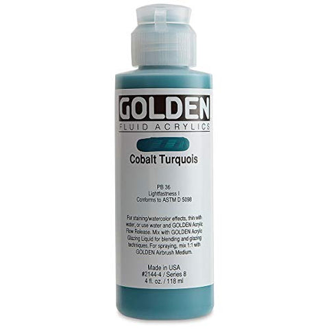 Golden Fluid Acrylics - Cobalt Turquois - 4 oz Bottle