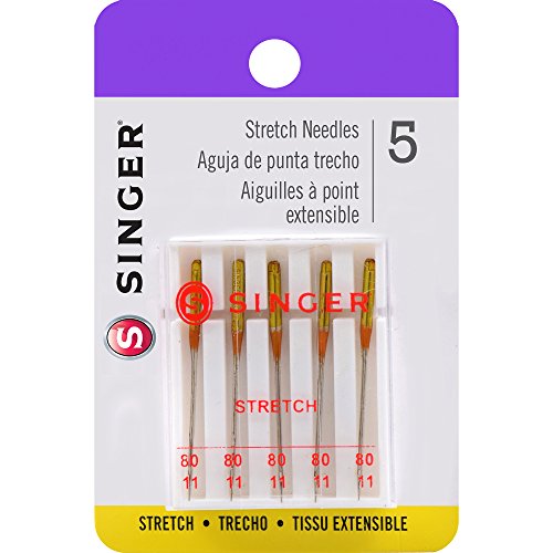 SINGER 04720 Universal Stretch Sewing Machine Needles, Size 80/11, 5-Count (Color May Vary)