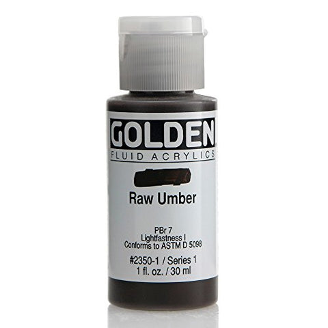 1 Oz Fluid Acrylic Color Paints Color: Raw Umber