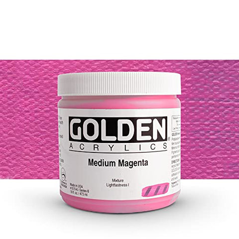 Golden Heavy Body Acrylic - Medium Magenta 16oz jar