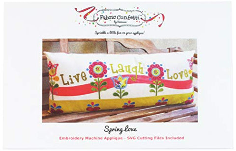 Fabric Confetti Spring Love Bench Pillow Pattern