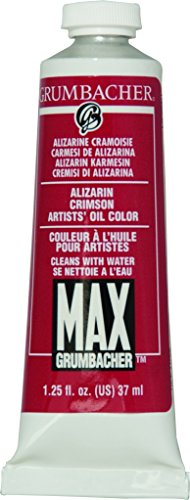 Grumbacher Max Water Miscible Oil Paint, 37ml/1.25 oz, Alizarin Crimson