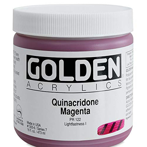 Golden Heavy Body Acrylic - Quinacridone Magenta - 16oz Jar