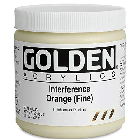 Golden Heavy Body Interference Acrylics - Interference Orange Fine 8oz jar