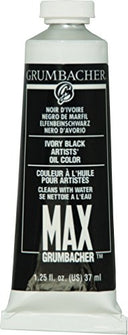 Grumbacher Max Water Miscible Oil Paint, 37ml/1.25 oz, Ivory Black