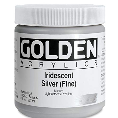 Golden Artist Acrylic, 8 Ounce jar, Iridescent Silver