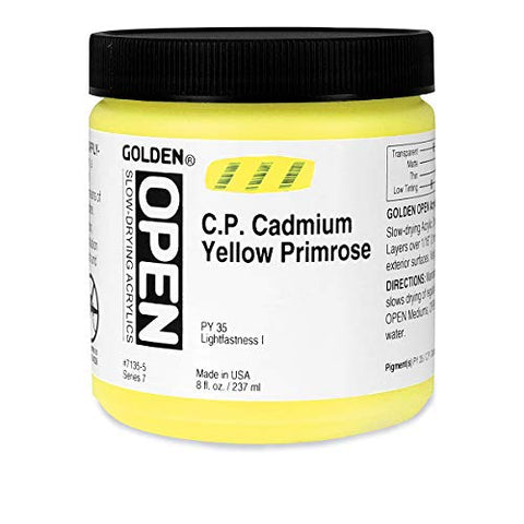 Golden Open Acrylic 8 oz Jar - C.P. Cadmium Yellow Primrose